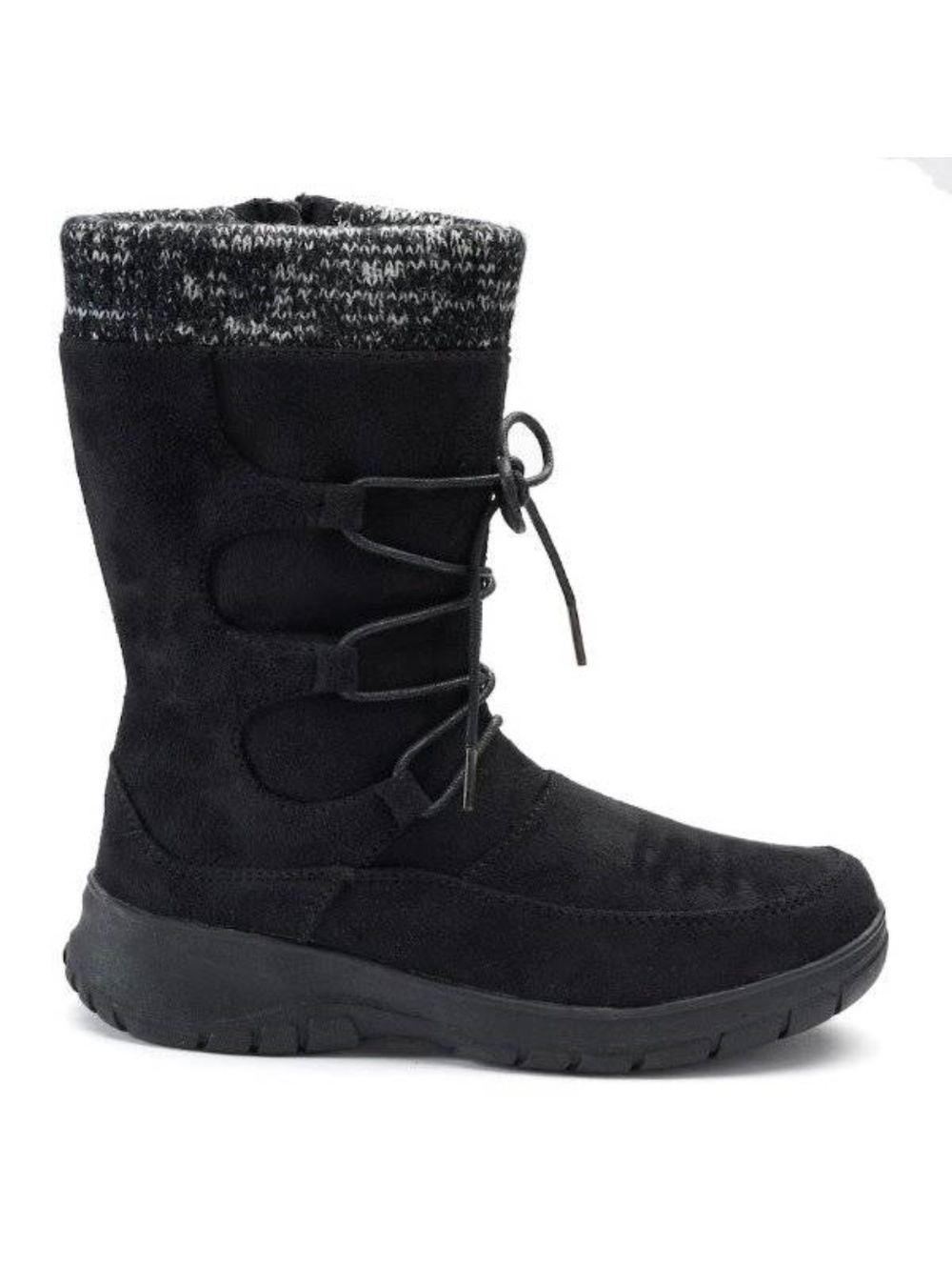 Itasca Winter Boots 6 Womens Black Water Resistant Suede Zip Up Round Toe Deidre